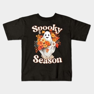 Retro Groovy Halloween Cute Spooky Season Funny Kids T-Shirt